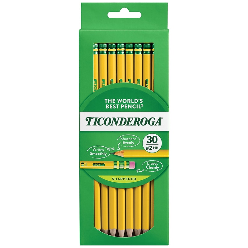 Ticonderoga Pre-Sharpened Wooden Pencil, 2.2mm, #2 Soft Lead, 30/Pack (X13830X) image 1