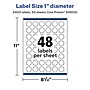 Avery Laser/Inkjet Round Multipurpose Labels, 1" Dia., 2400 Labels/Box (94500)~#|#~D4885910-8819-48EC-816D5B17009541C3_sc7