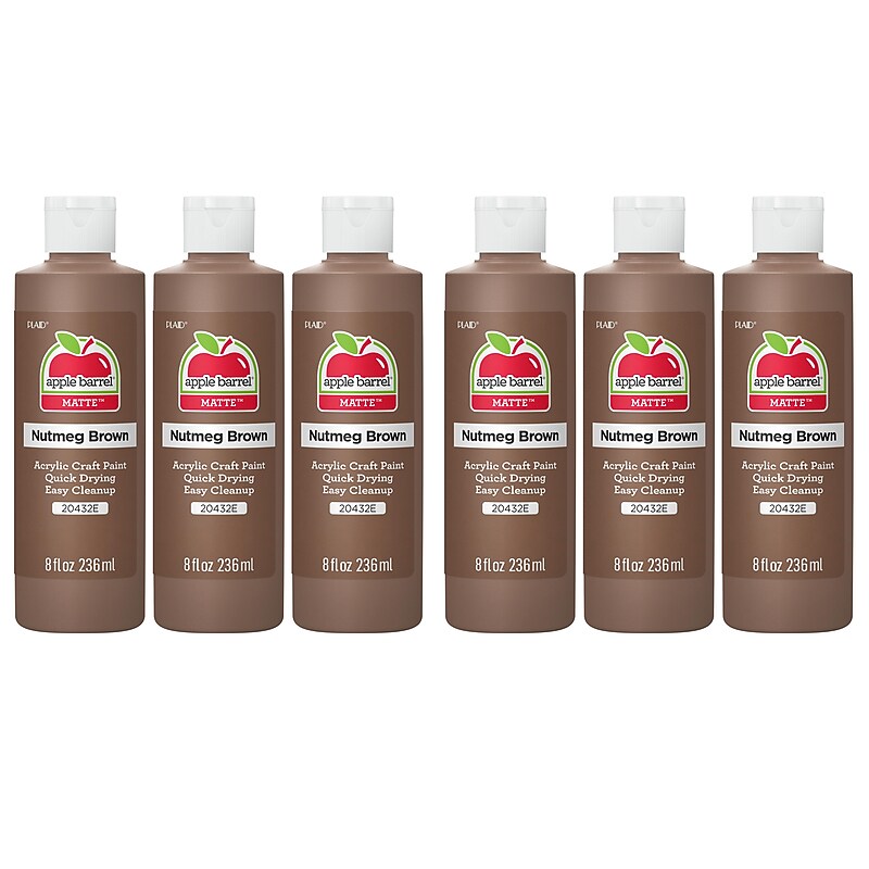 Apple Barrel Acrylic Paint Matte, 8oz., Nutmeg Brown, 6/Pack (APP20432E-6) image 1