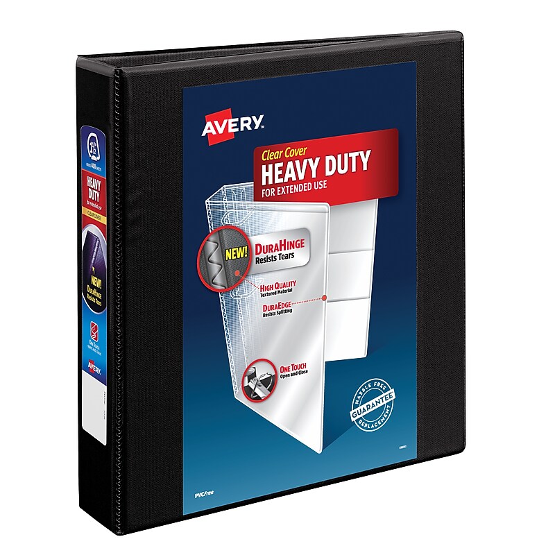 Avery Heavy Duty 1 1/2" 3-Ring View Binders, One Touch EZD Ring, Black (79-695) image 1