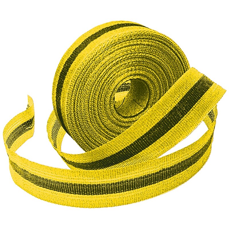 Accuform Woven Barricade/Perimeter Tape, Yellow with Black Center Stripe, 2" x 200-ft (PTW202) image 1