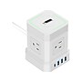 Uncaged Ergonomics Cube 4-Outlet 4-USB Port Surge Protector, 10', White (WC-10-w)~#|#~D496BD2F-5F7D-475A-8132765B22A1FF9C_sc7