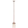 Lalia Home 1-Light 9.25" Farmhouse Hanging Cylindrical Clear Glass LED Pendant Fixture with Accents, Rose Gold (LHP-3002-RG)~#|#~D49B131A-C62D-43DE-937820A0BE181A3E_sc7