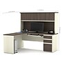 Bestar Prestige Plus 72"W L-Shaped Desk with Hutch and Drawers, Antigua (99872-52)~#|#~D49D9D8B-0D46-4616-AFEDE41E5DE39FDD_sc7