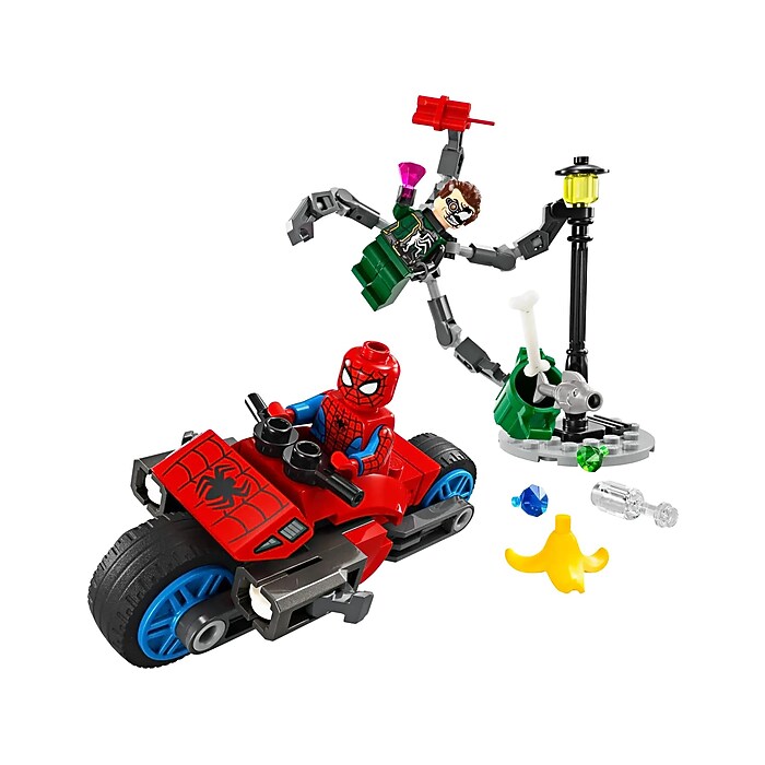LEGO Marvel Motorcycle Chase: Spider-Man vs. Doc Ock Building Set
