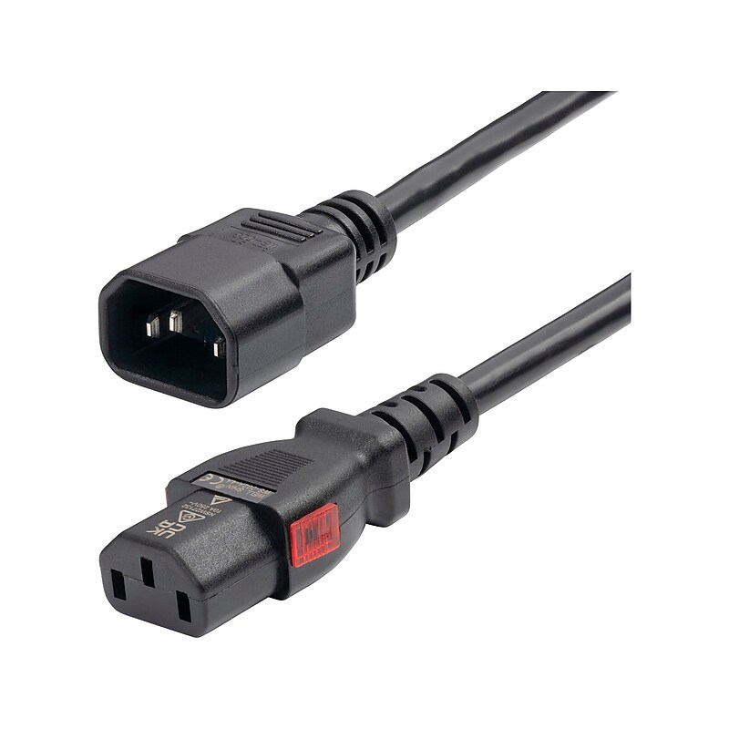 StarTech 10' C14 to Locking C13 Power Cable, Male to Female, Black (87L3-8A00-POWER-CORD) image 1