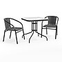 Flash Furniture Lila 28'' Square Table with 2 Rattan Stack Chairs, Gray (TLH073SQ037GY2)~#|#~D4A6882A-267D-49B0-95CE63AB8D564335_sc7