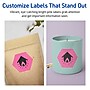 Avery Hexagon Laser/Inkjet Multipurpose Labels, 2-1/2" x 2-57/64", Bright Pink (120/Pack)~#|#~D4A9197D-FBA7-402D-BABB7E10C31A0D2A_sc7