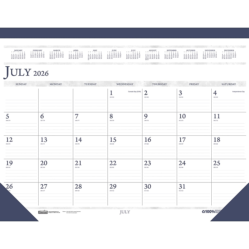 2026-2027 House of Doolittle Economy 18.5" x 13" Academic Monthly Wall Calendar, Blue (1556-27) image 1