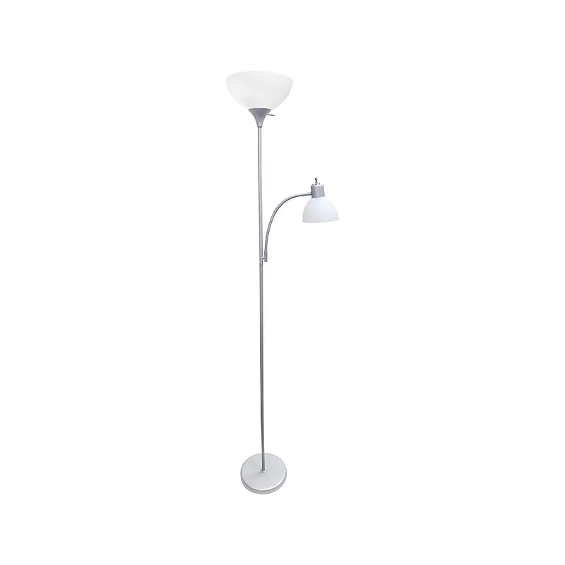 Creekwood Home Essentix 71.5" Silver Metal Floor Lamp with Round Shades (CWF-3000-SL) image 1