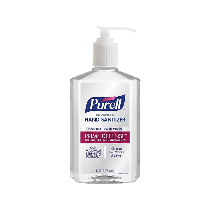 PURELL Prime Defense Advanced 85% Alcohol Gel Hand Sanitizer, 12
