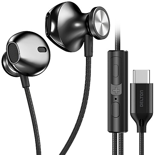 Delton 15EC Stereo Earbuds, USB Type-C (DWH15EC) | Staples