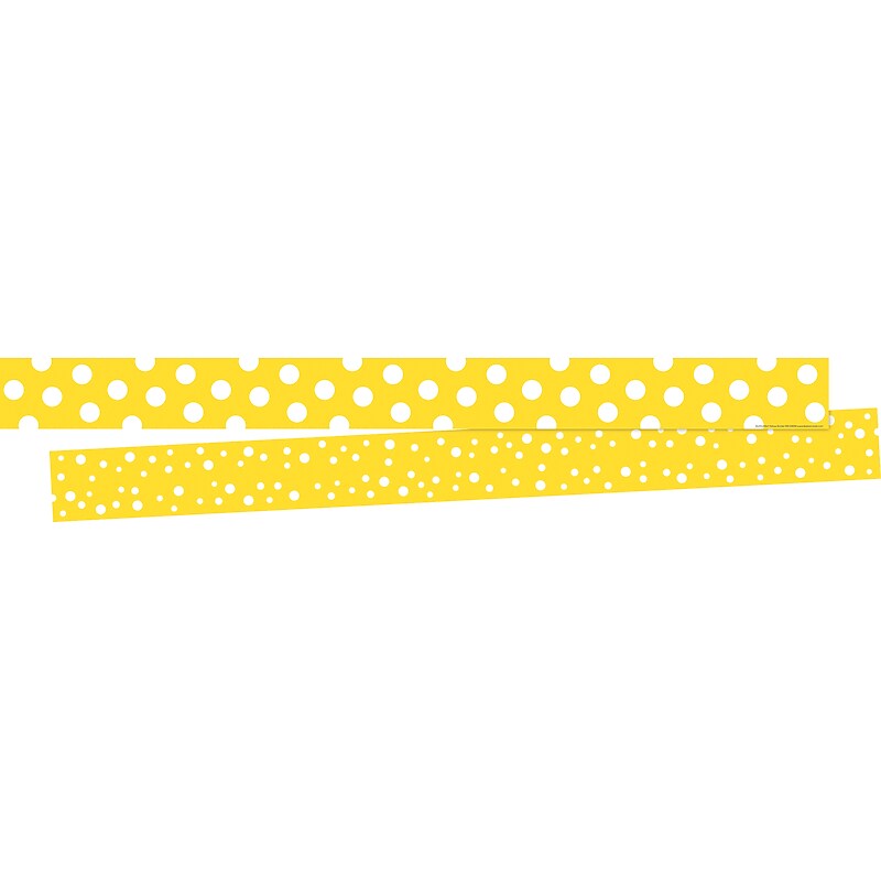 Barker Creek Double-Sided Border, 35" x 3", Dot to Dot Lemon, 24/Pack (4440) image 1