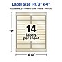 Avery Pearlized Ivory Rectangle Multipurpose Labels, 1-1/3" x 4", Ivory, 350/Pack (94206)~#|#~D4BF5442-6A18-45EE-95EE980C80A8206D_sc7