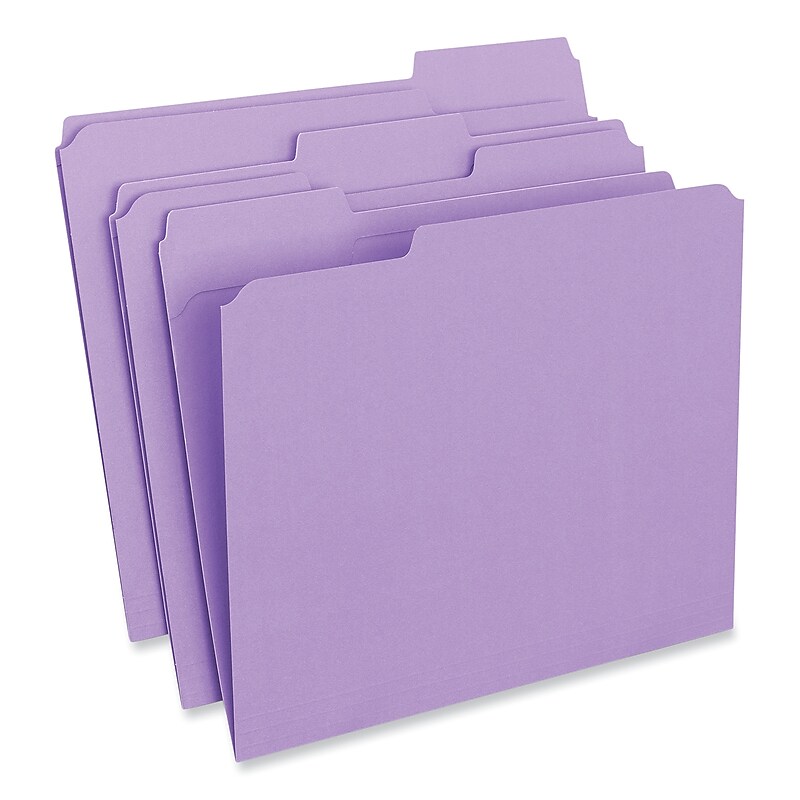 Universal File Folder, Letter Size, Violet, 100/Box (UNV16165) image 1