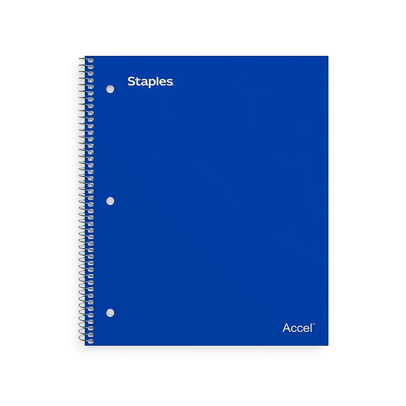 Staples Premium 2-Subject Notebook, 8.5" x 11", College Ruled, 120 Sheets, Blue (TR58311) image 1