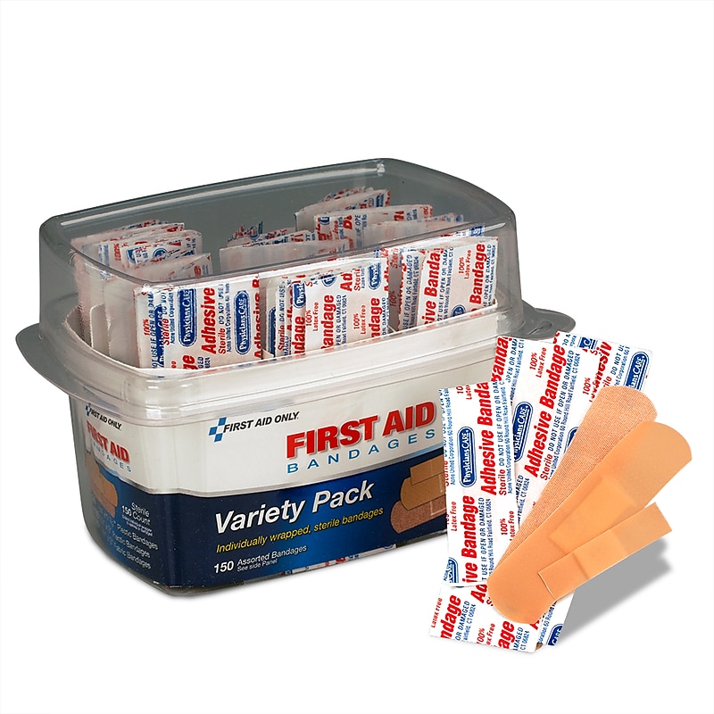 First Aid Only Adhesive Bandages Variety Pack, 150/Box (90095) image 1