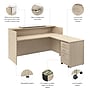 Bush Business Furniture Arrive 72"W L Shaped Reception Desk with Counter and Mobile File Cabinet, Natural Elm (ARV010NE)~#|#~D4D41435-68F2-49C1-828B1E354249C0F2_sc7