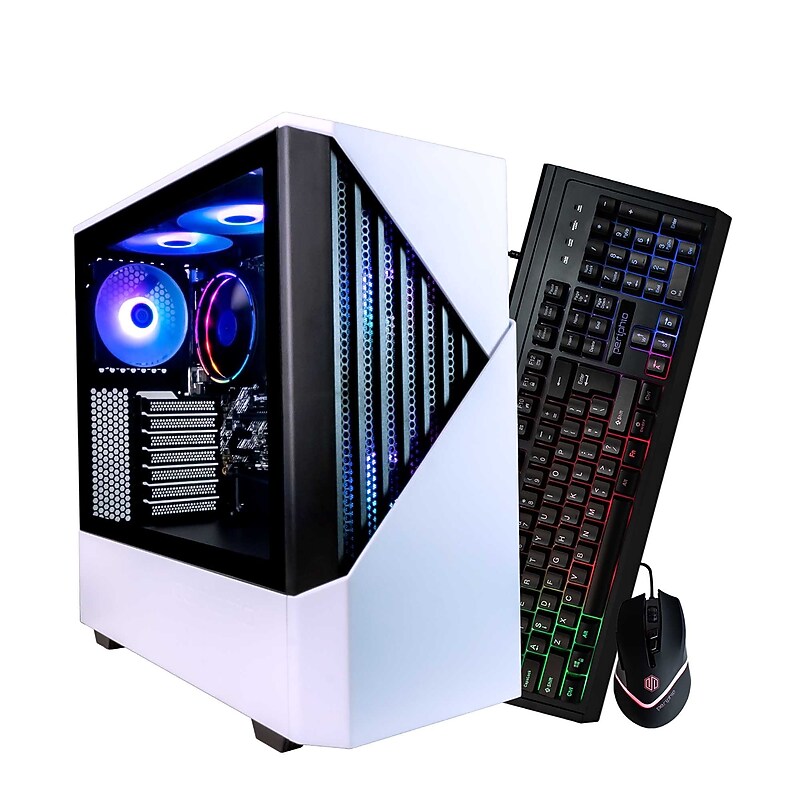 Periphio Castle Gaming Desktop Computer, AMD Ryzen 5, Radeon Vega 7 iGPU, 16GB RAM, 1TB SSD, Windows 11 Home, Keyboard + Mouse image 1