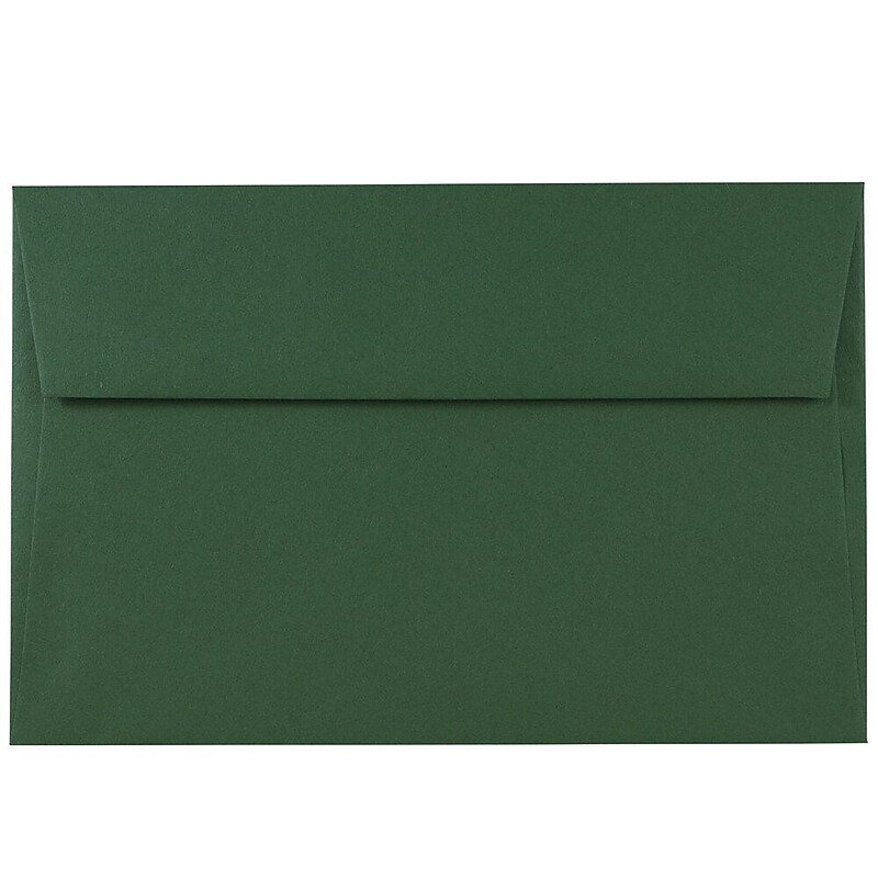 JAM Paper A9 Booklet Envelope 5 3/4" x 8 3/4", Dark Green, 100/Pack (157459d) image 1