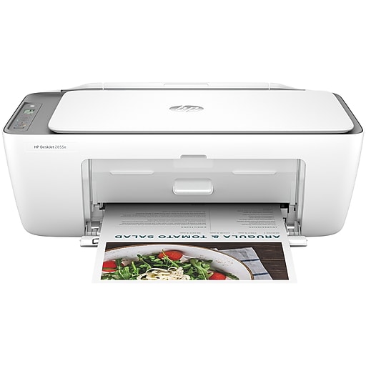 HP DeskJet 2855e Wireless Color All-in-One Printer, Scan, Copy, 3 Months Free Instant Ink, AI Enabled (588S5A) | Staples
