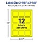 Avery Square Laser/Inkjet Multipurpose Labels, 2-1/8" x 2-1/8", Neon Yellow (960/Box)~#|#~D4D924A5-C877-4850-AF3E40C0181C3153_sc7
