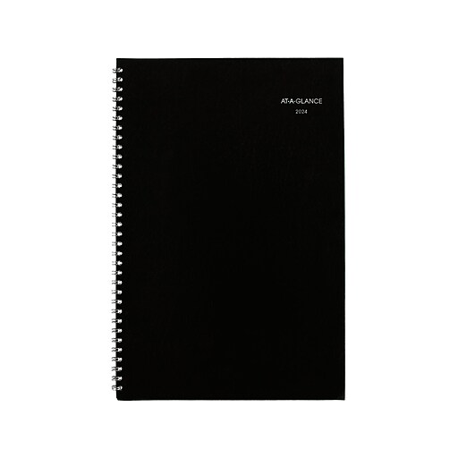 2024 ATAGLANCE DayMinder 8" x 12" Monthly Planner, Black (SK20024