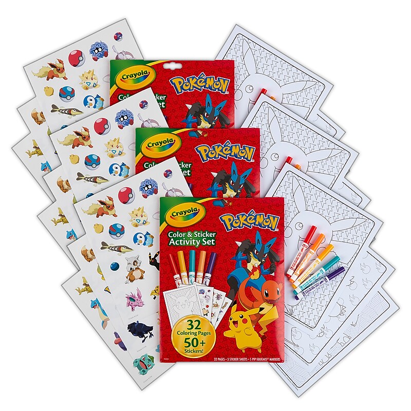 Crayola Color & Sticker: Pokemon Activity Book, 3 Set/Bundle (BIN042739-3) image 1