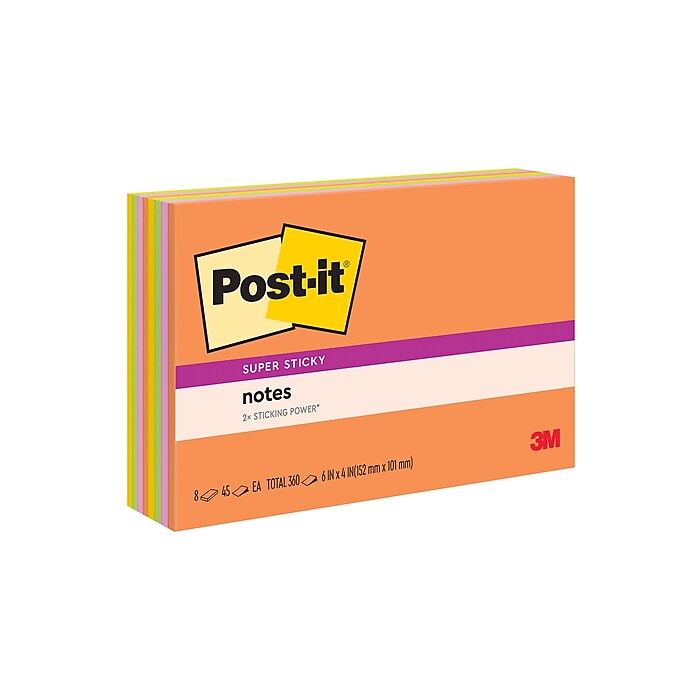 Post-it Super Sticky Notes, 4
