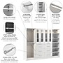Bestar Florence Collection 100W x 25D Walk-In Closet Organizer System, Shaker, White (127622-000017)~#|#~D4E83B1B-B8A3-46EB-A91CE102080F2F0A_sc7