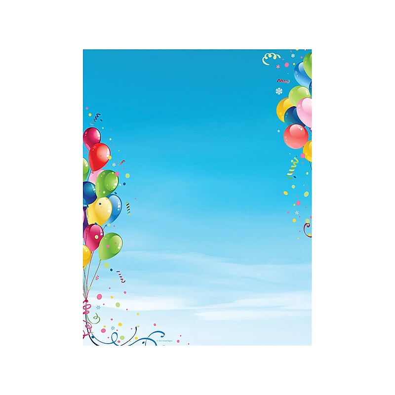 Great Papers Balloons Everywhere Letterhead, Multicolor, 50/Pack (2023062) image 1
