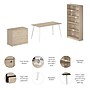 Bush Business Furniture Vista 60"W Desk with Lateral File Cabinet and Bookcase, Natural Elm (VST012NESU)~#|#~D4F28108-236A-43C0-A4F0E8D69BD0AF09_sc7