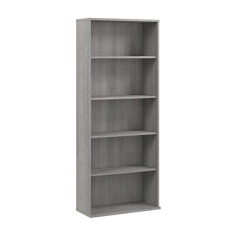 Bush Business Furniture Hustle Tall 5 Shelf Bookcase, Platinum Gray (HUB230PG) image 1