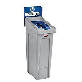 Rubbermaid Commercial Slim Jim 13-Gallon Step-On Trash Can - Stainless Steel Front, Black