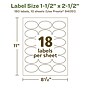 Avery EcoFriendly Laser/Inkjet Oval Multipurpose Labels, 1-1/2" x 2-1/2", White, 180/Pack (94051)~#|#~D50080BF-1E94-468B-869281B975DF6353_sc7