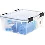Iris WeatherPro Small Stackable Plastic Storage Bin, 7.75" x 19.7"x 15.75", 30.6 Qt., Clear, 6/Pack (110400)~#|#~D500F428-338E-404B-8213DBB04889F154_sc7