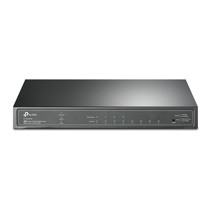 TP-Link JetStream 8-Port Gigabit PoE Smart Switch, 1000 Mbps, Black (SG2008P) image 1