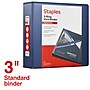 Staples 3" 3-Ring View Binder, D-Ring, Blue (55421/26451)~#|#~D5122DAC-753F-42D9-8E60E01D10E31219_sc7