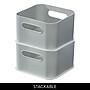 iDESIGN Medium Stackable Plastic Storage Bin, Gray (29212M2)~#|#~D5182C63-B927-4025-991EF39E41DE320F_sc7