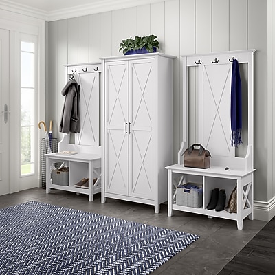 Bush Furniture Key West Hall Tree with Shoe Storage Bench - Thumbnail 4