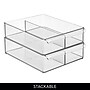 iDESIGN Medium Stackable Plastic Storage Bin With Divider, Clear (29176M2)~#|#~D52F9A13-24A8-4446-BE175CE1FFEF39BC_sc7