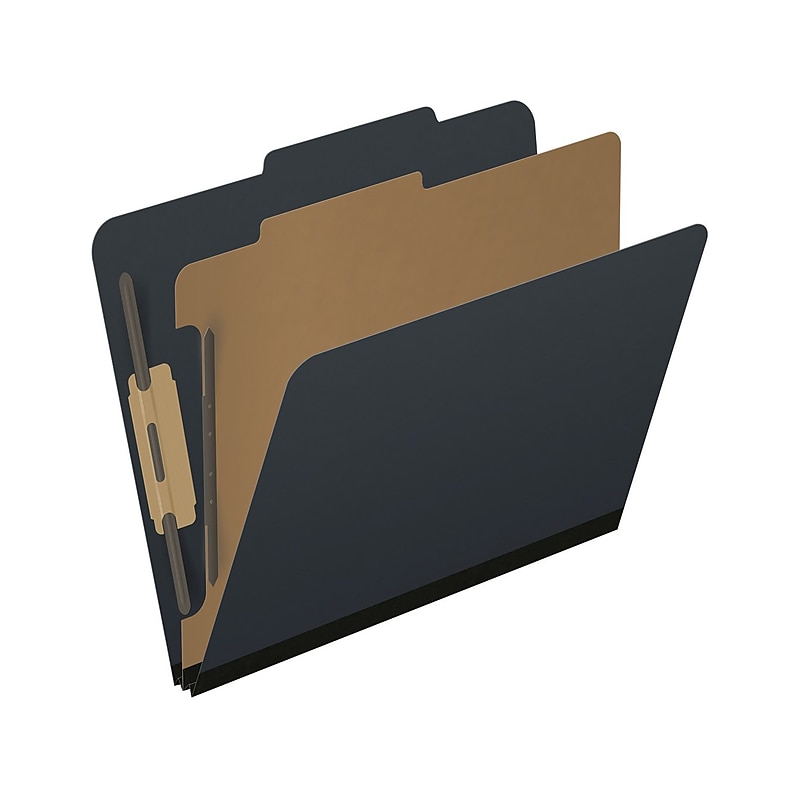 Medical Arts Press Pressboard Classification Folder, 1 Divider, 2" Expansion, Letter Size, Black, 10/Box (DV-T42-14-3BLK) image 1