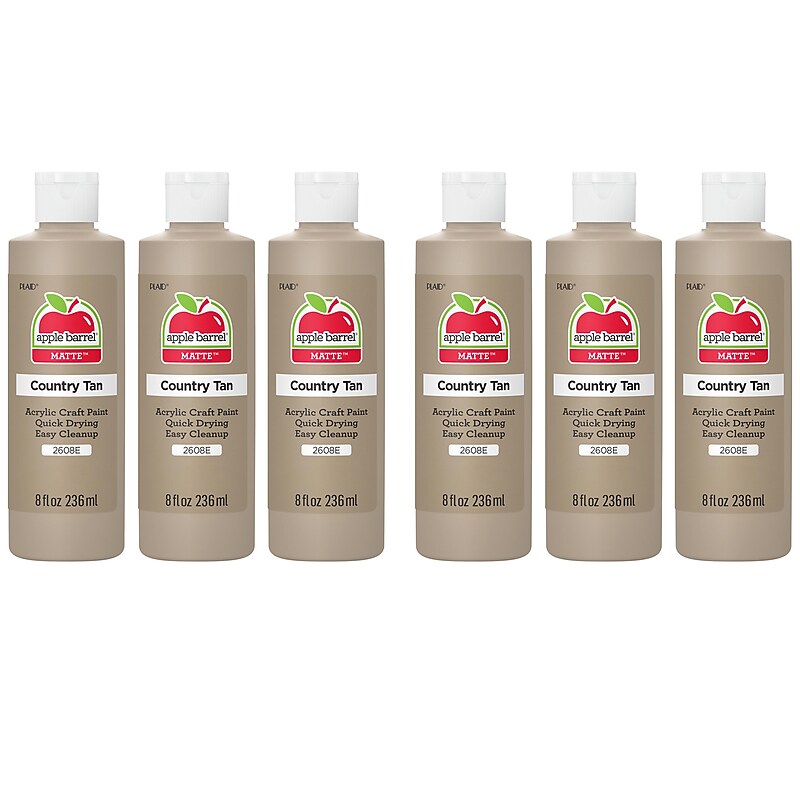 Apple Barrel Acrylic Paint Matte, 8oz., Country Tan, 6/Pack (APP2608E-6) image 1