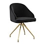 Martha Stewart Sora Velvet Swivel Task Chair, Black/Polished Brass (CH222119BKGLD)~#|#~D532D510-4E6D-47E6-A563A9F471E2510E_sc7