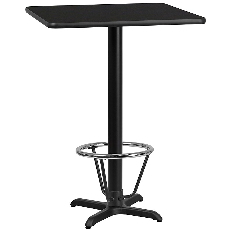Flash Furniture Square Laminate Table Top with X-Base, 30" x 30", Black (XUBK3030T22B3F) image 1