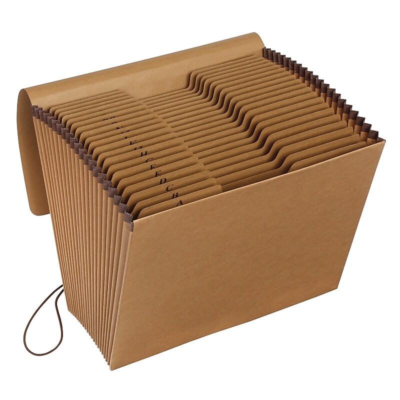 Pendaflex Moisture Resistant Heavy Duty Reinforced Kraft Accordion File, AlphabeticalIndex, 21 Pocket, Letter, Brown (K-17A-OX) image 1