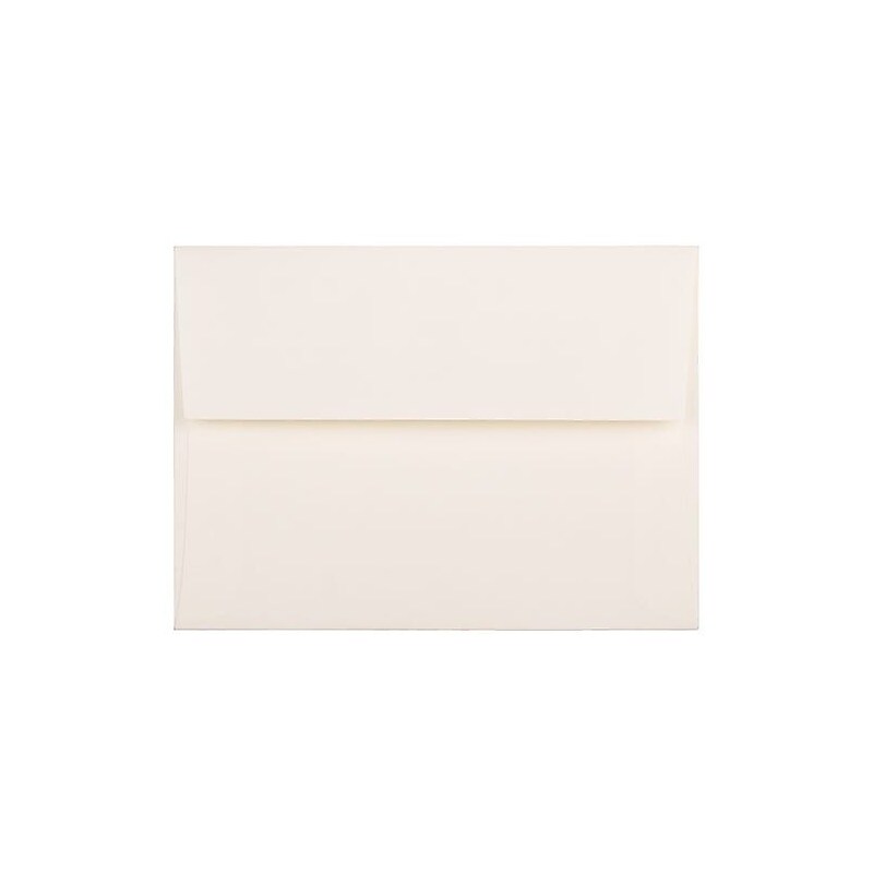 JAM Paper A6 Booklet Envelope 4 3/4" x 6 1/2", Natural Linen, 100/Pack (74083d) image 1