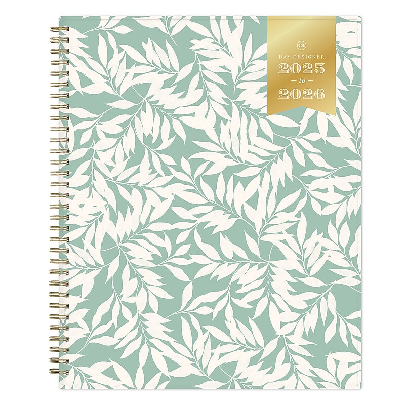 2025-2026 Day Designer for Blue Sky Leaves 8.5" x 11" Academic Year Weekly & Monthly Planner, Plastic Cover (151066) image 1