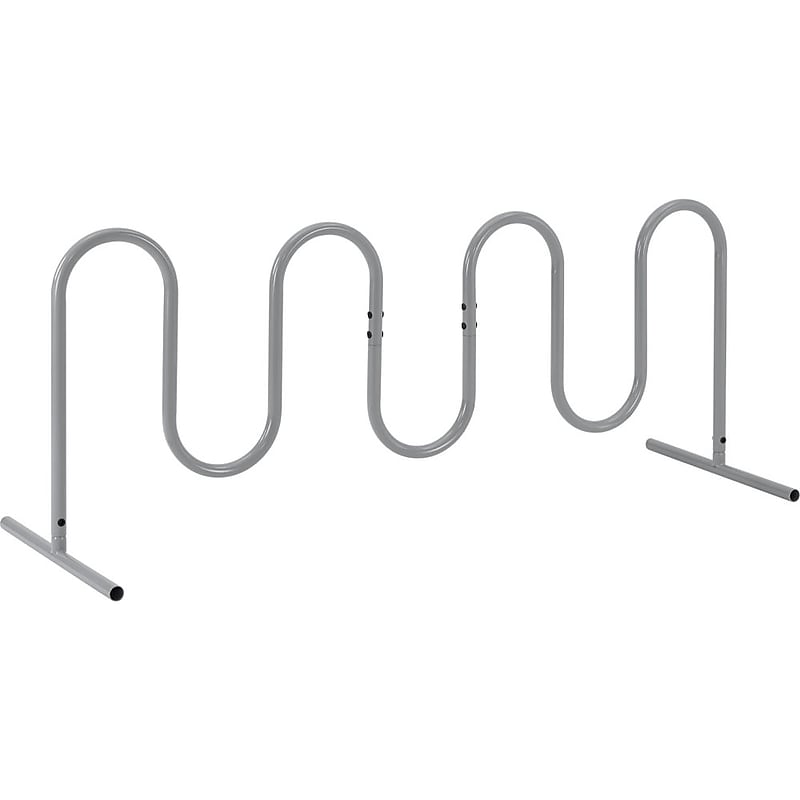 Global Industrial Wave Bike Rack, 9-Bike Capacity, Free Standing, Gray (670349FGY) image 1