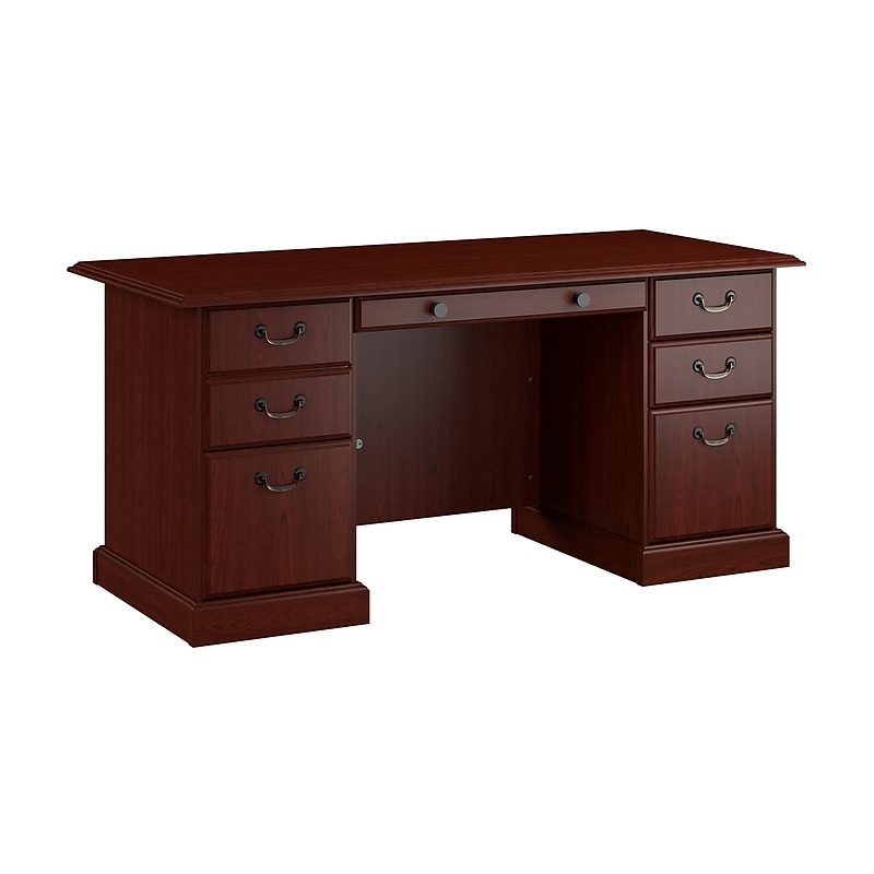 Bush Business Furniture 66"W Arlington Executive Desk with Drawers, Harvest Cherry (WC65566-03K) image 1